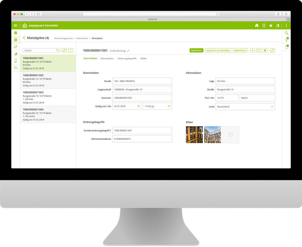EXAD 2.0 provides property managers with a clear interface for independent billing of consumption costs.  Selbstabrechnung der Verbrauchskosten mit der neuen easysquare Lösung EXAD 2.0