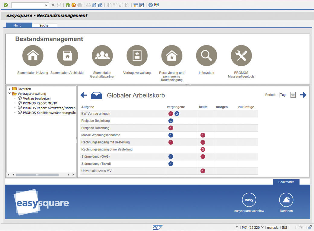 Figure 2: View of the ticket in the personal work basket in easysquare workflow.  Ansicht des Tickets im persönlichen Arbeitskorb in easysquare workflow