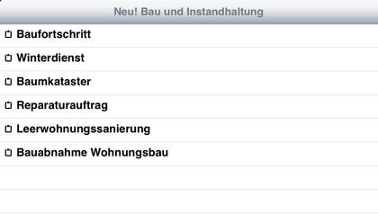 Haben Sie Interesse an kundenindividuellen Formularen mit Ihrem Logo oder eigenen Inhalten? IMMOLOGIS unterstützt Sie bei Ihren individuellen Geschäftsprozessen! Möchten Sie mehr über die Produkte von IMMOLOGIS erfahren? Sprechen Sie uns an! Standardformulare für den Bau und die Instandhaltung in der easysquare mobile App