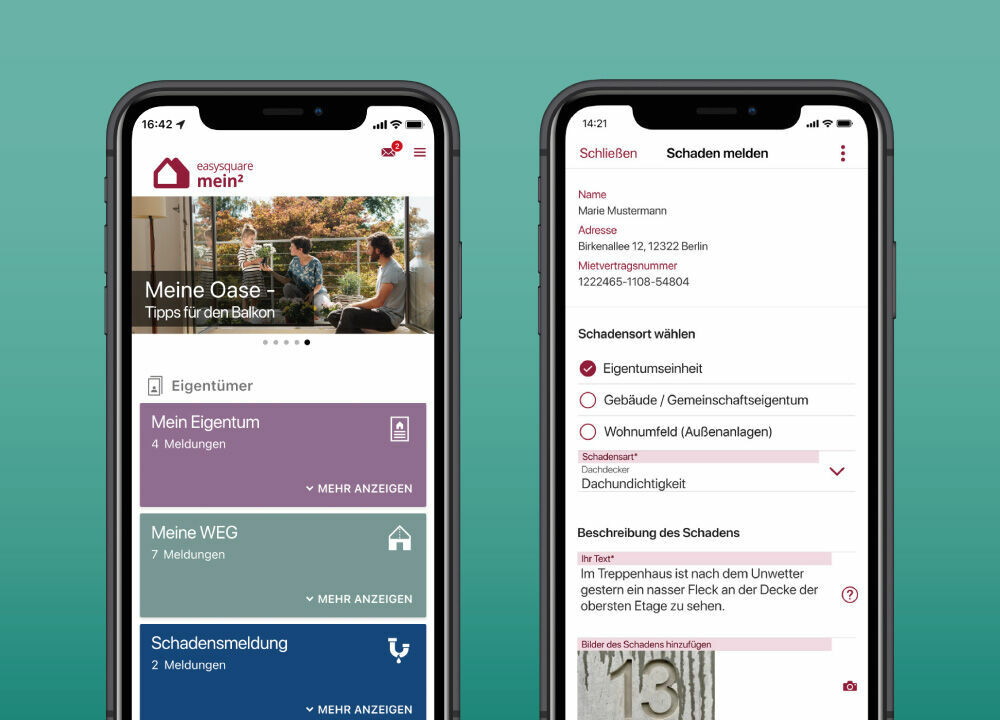 You can digitalise not only your everyday working life, but also communication with your customers. Digitale Formulare erleichtern die Kommunikation mit der Hausverwaltung, wie beispielsweise in der easysquare Eigentümer-App