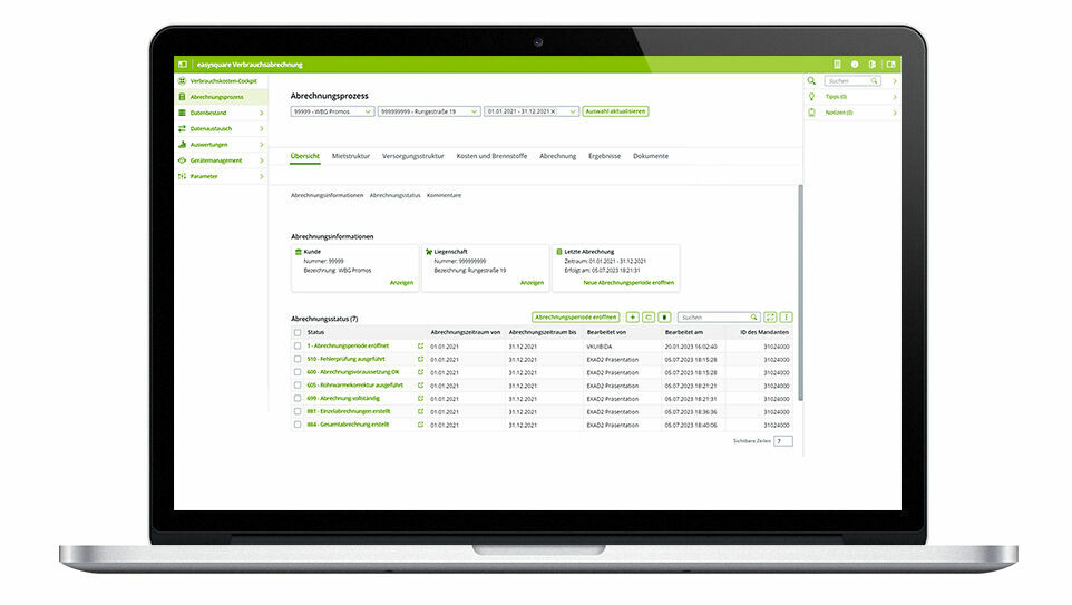EXAD 2.0 not only impresses with a modern and user-friendly interface, but also ensures that companies like BUD can invoice much more efficiently. EXAD 2.0 ermöglicht eine komfortable Nebenkostenabrechnung.