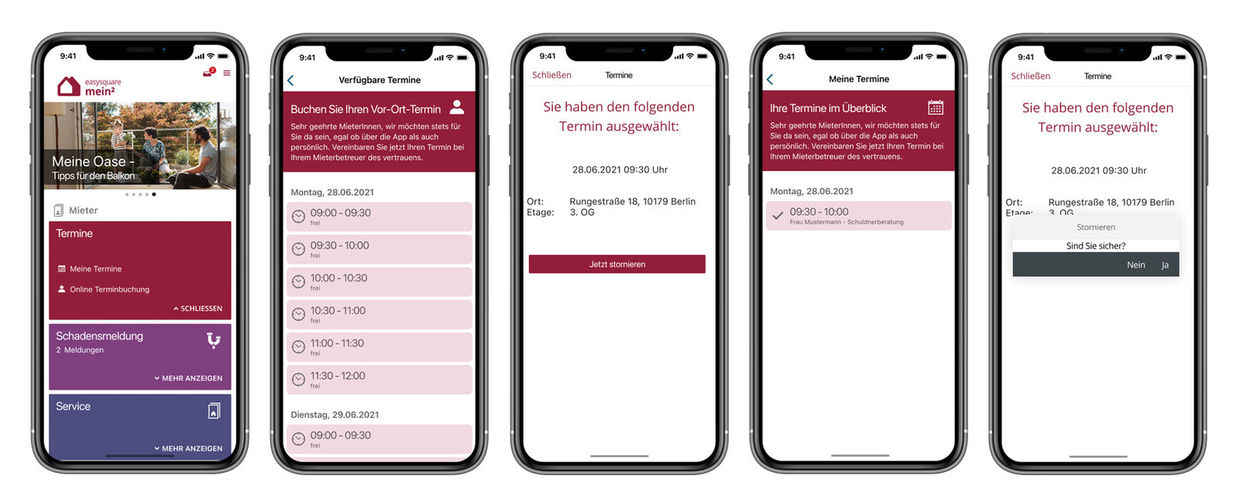 Digital appointment booking via app – a convenient self-service for your customers that provides efficient support for your employees.  Generische Terminbuchung in den easysquare Apps