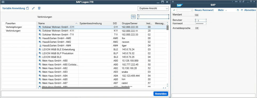 Figure 1: Developers, IT professionals and consultants have long had to individually log into multiple platforms via SAP GUI manually. Single Sign-On für SAP-Anwendungen bei PROMOS consult