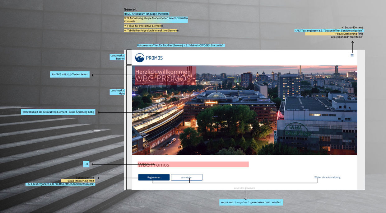 Accessibility comprises a whole range of measures which are now being gradually implemented in the easysquare web app.  Schrittweise gestalten wir die easysquare WebApp barrierefrei