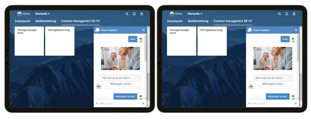 Figure 1: Voice control and chatbots bring convenience, speed and efficiency to everyday real estate work. Intelligente Sprachsteuerung im Fiori Launchpad mit PROMOS Chatbot
