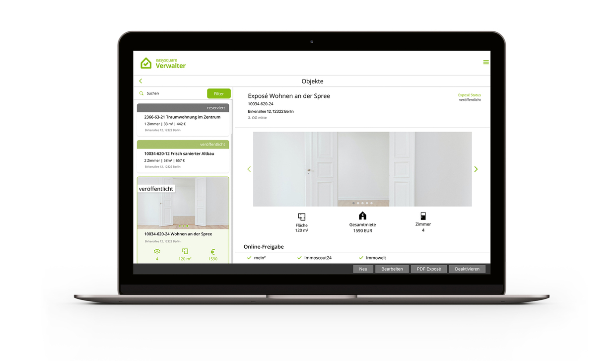 Figure 5: Rentals have never been so simple and efficient: you get flexible access to all property data – even when on the move.