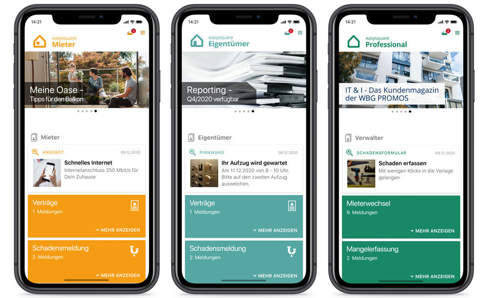 Useful widgets simplify navigation in the easysquare apps. In den easysquare Apps können ab sofort Widgets für eine noch einfachere Handhabung genutzt werden.