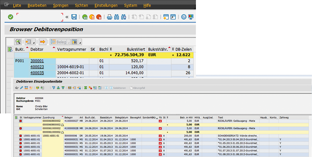 Figure 1: The SAP HANA ® database enables new, high-performance methods of reporting, including via the SAP ® GUI. New interfaces are implemented on a browser-specific basis. Die SAP HANA Datenbank ermöglicht neue performante Wege im Reporting auch über den SAP GUI. Neue Oberflächen werden browserbasiert implementiert.